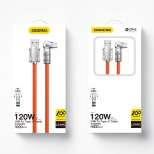 USB Cable Dudao 'L24AC' (180' angle) orange 'Type-C' 100cm (up to 120W)