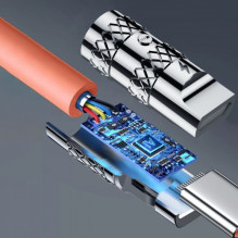 USB Cable Dudao 'L24CC' (180' angle) orange 'Type-C / Type-C' 100cm (up to 120W)