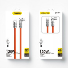 USB Cable Dudao 'L24CC' (180' angle) orange 'Type-C / Type-C' 100cm (up to 120W)