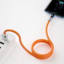 USB Cable Dudao 'L24CL' (180' angle) orange 'Type-C / Lightning' 100cm (up to 30W)