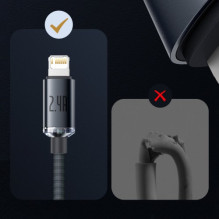 USB Cable Baseus 'Crystal Shine' blue 'Lightning' 120cm