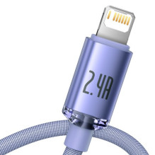 USB Cable Baseus 'Crystal Shine' purple 'Lightning' 120cm USB Cable Baseus 'Crystal Shine' purple 'Lightning' 120cm