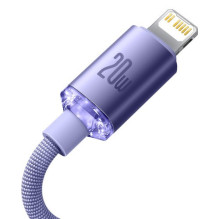 USB Kabelis Baseus 'Crystal Shine' violetinis 'Type-C / Lightning' 200cm (iki 20W) USB Kabelis Baseus 'Crystal Shine' violetinis 'Type-C / Lightning' 200cm (iki 20W)