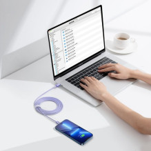 USB Kabelis Baseus 'Crystal Shine' violetinis 'Type-C / Lightning' 200cm (iki 20W) USB Kabelis Baseus 'Crystal Shine' violetinis 'Type-C / Lightning' 200cm (iki 20W)
