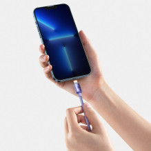 USB Cable Baseus 'Crystal Shine' purple 'Type-C / Lightning' 200cm (up to 20W)