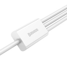USB Kabelis Baseus '3in1 Superior' baltas 150cm (iki 3.5A)