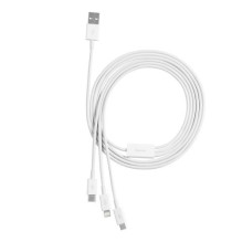 USB Kabelis Baseus '3in1 Superior' baltas 150cm (iki 3.5A)