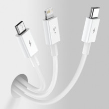 USB Cable Baseus '3in1 Superior' white 150cm (up to 3.5A) USB Cable Baseus '3in1 Superior' white 150cm (up to 3.5A)