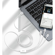 USB Cable Baseus '3in1 Superior' white 150cm (up to 3.5A) USB Cable Baseus '3in1 Superior' white 150cm (up to 3.5A)