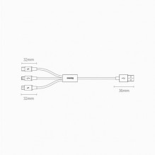 USB Cable Baseus '3in1 Superior' white 150cm (up to 3.5A) USB Cable Baseus '3in1 Superior' white 150cm (up to 3.5A)