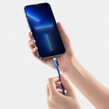 USB Cable Baseus 'Crystal Shine' blue 'Type-C / Lightning' 200cm (up to 20W) USB Cable Baseus 'Crystal Shine' blue 'Type-C / Lightning' 200cm (up to 20W)
