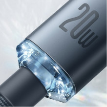 USB Cable Baseus 'Crystal Shine' blue 'Type-C / Lightning' 200cm (up to 20W) USB Cable Baseus 'Crystal Shine' blue 'Type-C / Lightning' 200cm (up to 20W)