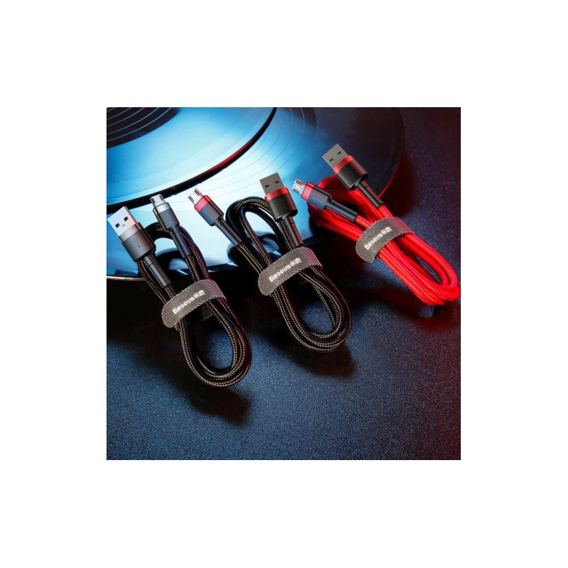 USB kabelis Baseus "Cafule" juodas "MicroUSB" 300cm