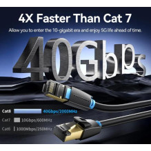 PATCH CABLE CAT.8 SFTP / 10M BLACK IKABL VENTION