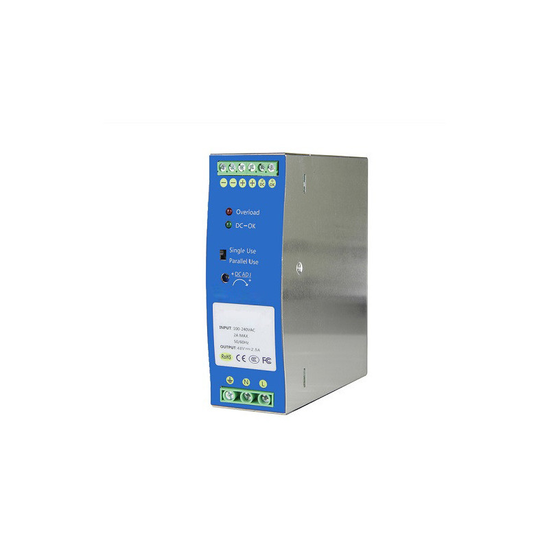 Maitinimo Blokas - Ekonomiškas Plonas 120W 48V 2.5A DIN Bėgelis