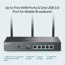 Belaidis maršrutizatorius, TP-LINK, Omada AX3000 gigabito VPN maršrutizatorius, duomenų perdavimo greitis 3000 Mbps, Eth