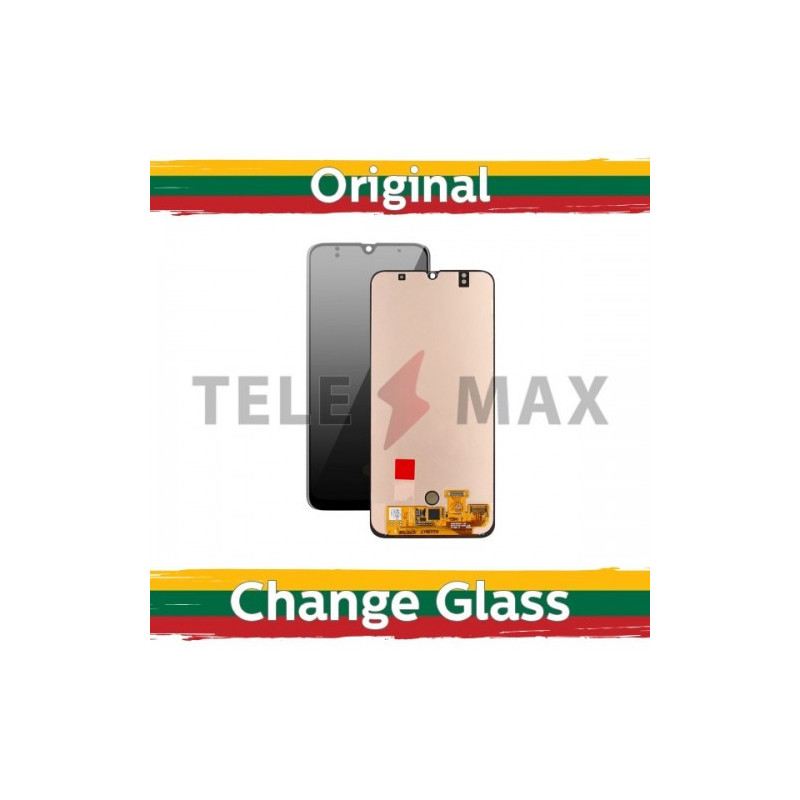 Ekranas skirtas Samsung A505 2019 A50 juodas (Atnaujinta: Telemax)(NoFrame versija)