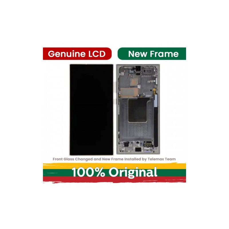 Screen for Samsung S928 S24 Ultra with frame / Titanium Gray (Orange / Violet) / (Updated: Telemax)