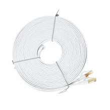 Flat network cable S / STP CAT8 PNI U8200W 2 x RJ45, 4 pairs of wires, 28AWG, 20m and Sticky Pad Blue included