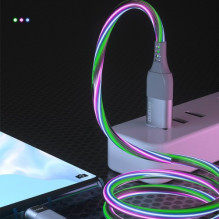 USB Cable Dudao 'L9XT Flowing Light' gray 'Type-C' 100cm (luminous cable)