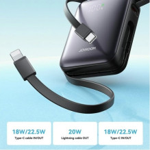 External battery Joyroom 'JR-PBF27' black 10000mAh 22.5W (PD / QC3.0) + integrated Type-C / Lightning cable External battery Joyroom 'JR-PBF27' black 10000mAh 22.5W (PD / QC3.0) + integrated Type-C / Lightning cable