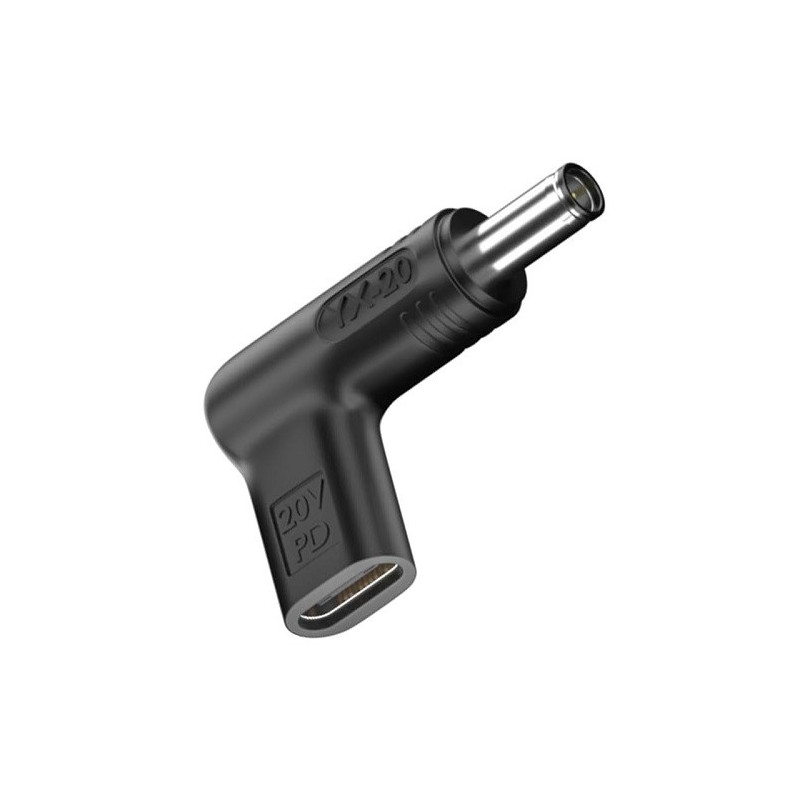 Adapteris - Papildomas skaitmeninis USB Type-C į DC 6.0x3.7 mm 100W Juodas