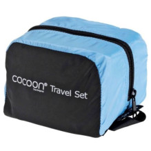 Kelionės priedas - Cocoon Travel Set (lengvas rankovė, pagalvėlė, mikropluoštas, šviesiai mėlyna / juoda)