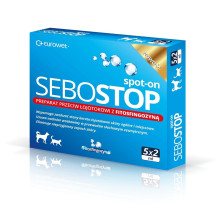 Gyvūnų priežiūra - EUROWET Sebostop Spot-on (anti-seborrhea, 5 x 2 ml)