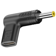 Adapteris - Papildomas skaitmeninis USB Type-C į DC 5.5x2.5 mm 100W juodas