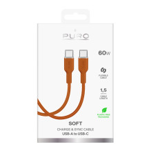 Puro ICON USB-C - USB-C laidas 1.5m - oranžinis