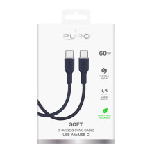 Puro ICON USB-C - USB-C laidas 1,5 m - tamsiai mėlynas