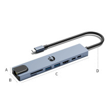Hawk HW-HUB801 8in1 Adapter USB-C