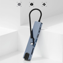 Hawk HW-HUB801 8in1 adapteris USB-C
