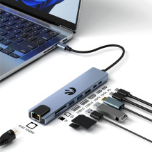 Hawk HW-HUB801 8in1 adapteris USB-C