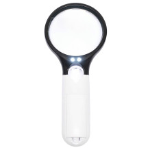 Palielināmais stikls ar LED apgaismojumu, lēcas 75 / 22mm, palielinājums 3x / 45x