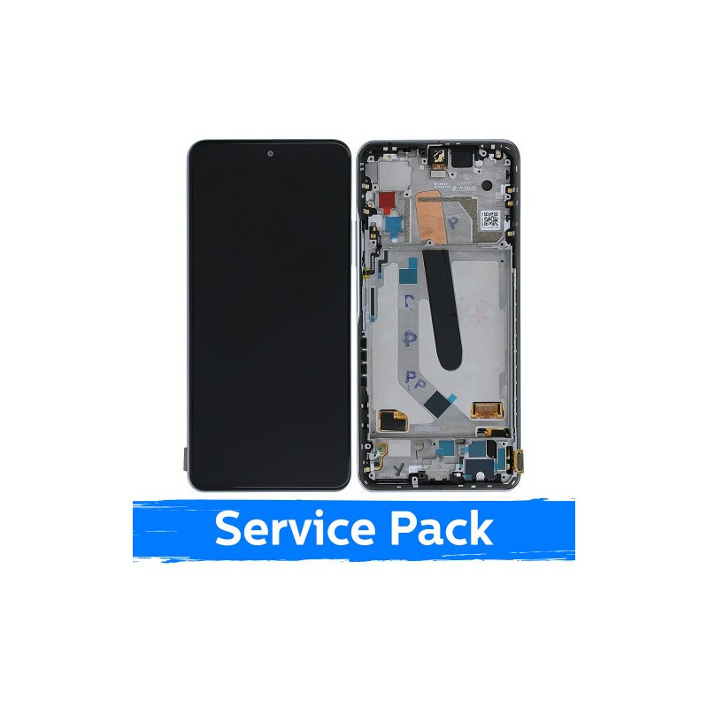 Ekranas skirtas Xiaomi Poco F3 (Mi 11X / Mi 11i) su rėmeliu / Arctic White / (Service Pack)