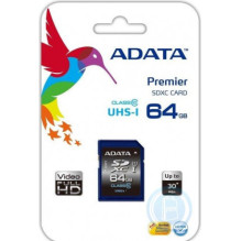 Adata ASDX64GUICL10-R 64GB SDHC UHS-I 10 klasės atmintis