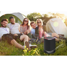 Nešiojamas garsiakalbis, GEMBIRD, juodas, belaidis, Bluetooth, SPK-BT-LED-08S