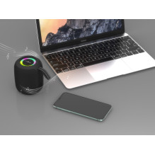 Nešiojamas garsiakalbis, GEMBIRD, juodas, nešiojamas / belaidis, Bluetooth, SPK-BT-LED-05-BK
