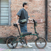 Rockbros DB005 Top Tube Bike Bag 0.9L - Black and Green