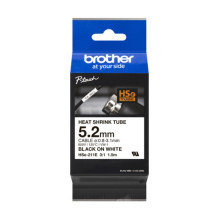 Brother cylindrical ribbon HSE211E 5.2 mm. (White / Black)