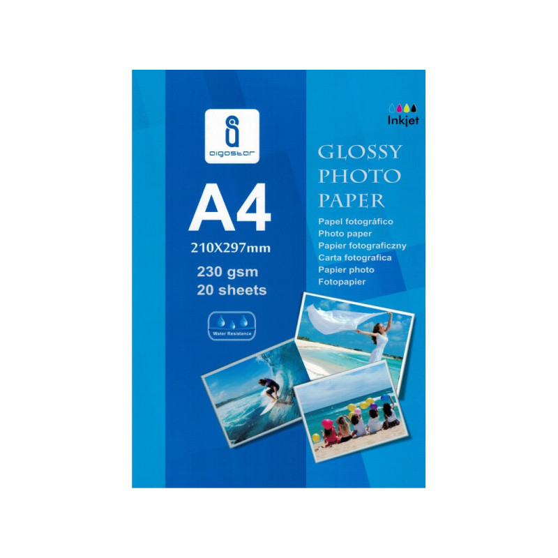 AIGOSTAR Glossy Photo Paper 20 sheets, 180g., A4