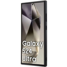 BMW BMHMS24L23RDCLK S24 Ultra S928 juodas / juodas kietas dėklas, parašytas odos tekstūros ir linijos MagSafe