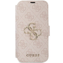 Guess 4G Metal Logo dėklas iPhone 15 / 14 / 13 - rožinis