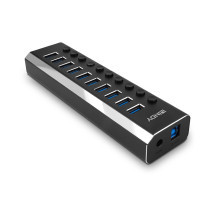 USB Hub - LINDY 10 Port USB 3.0 Hub with Power Switches, 5 Gbps, Aluminum Alloy