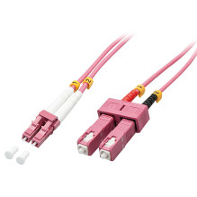 Network Cable - LINDY Fiber Optic Cable LC / SC OM4, 50 / 125µm, 10 m, Pink