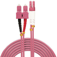 Network Cable - LINDY Fiber Optic Cable LC / SC OM4, 50 / 125µm, 10 m, Pink