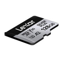 Set of 2 Lexar High-Performance Silver Plus microSDXC 2x128GB memory cards + adapter