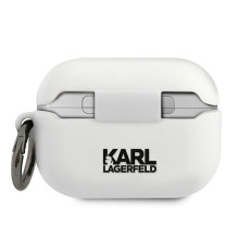 Karl Lagerfeld KLACAPSILGLWH AirPods Pro dangtelis dvilypis / baltas silikoninis ikonas
