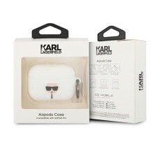Karl Lagerfeld KLACAPSILGLWH AirPods Pro dangtelis dvilypis / baltas silikoninis ikonas